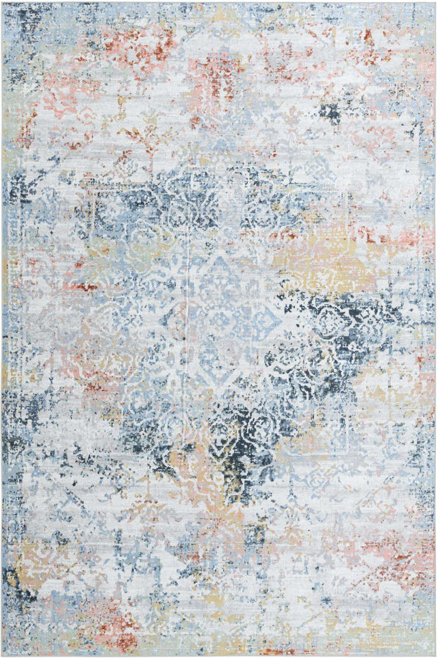 Washable Multicolor 10' x 14' 1 Kamala Washable Rectangle Area Rug Easy to Clean Stain Resistant & Durable 100% Polyester Spill-Friendly Carpet for Sale at Rug Engine