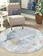 Washable Multicolor 7' 10 x 7' 10 Kamala Washable Round Area Rug Easy to Clean Stain Resistant & Durable 100% Polyester Spill-Friendly Carpet for Sale at Rug Engine
