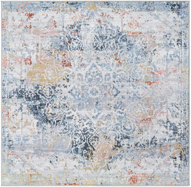 Washable Multicolor 5' 3 x 5' 3 Kamala Washable Square Area Rug Easy to Clean Stain Resistant & Durable 100% Polyester Spill-Friendly Carpet for Sale at Rug Engine