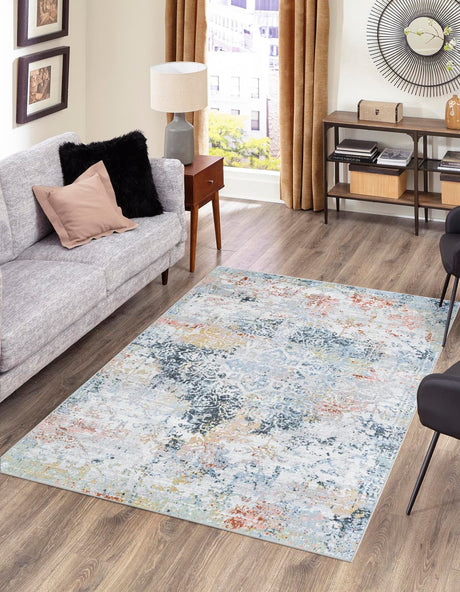 Multicolor 5' 3 x 8' Kamala Washable Rectangle Rug