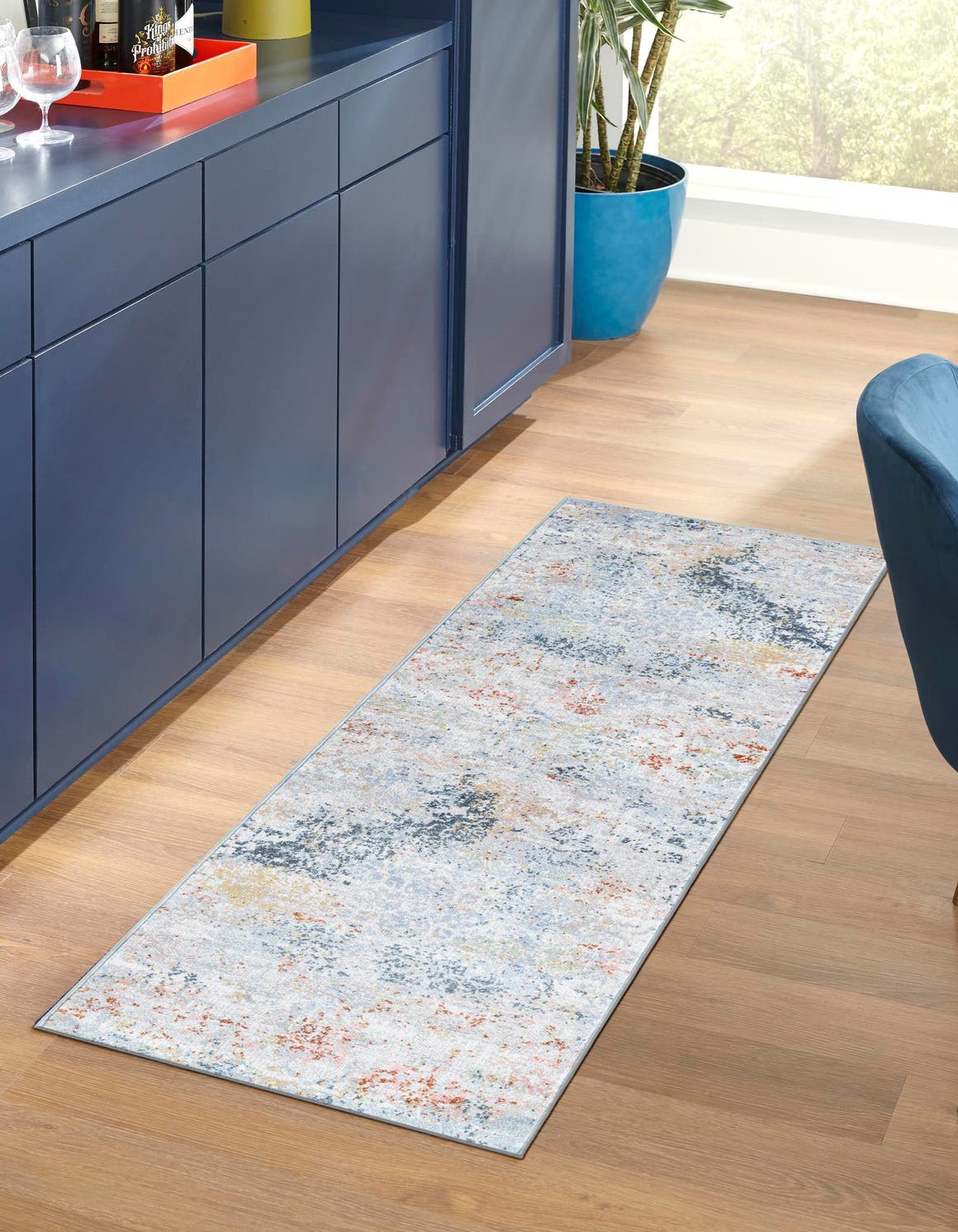 Washable Multicolor 2' x 4' 1 Kamala Washable Runner Area Rug Easy to Clean Stain Resistant & Durable 100% Polyester Spill-Friendly Carpet for Sale at Rug Engine