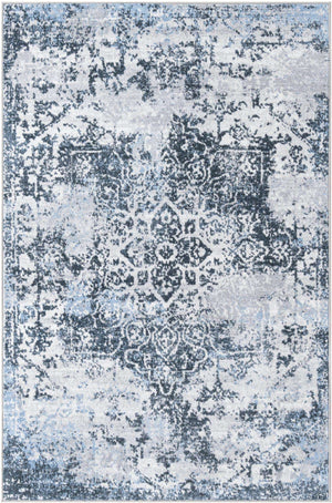 Navy Blue 4' 1 x 6' 1 Kamala Washable Rectangle Rug