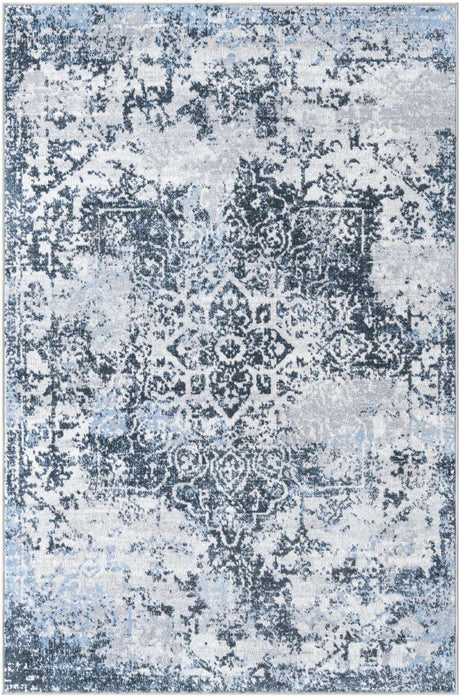 Navy Blue 4' 1 x 6' 1 Kamala Washable Rectangle Rug
