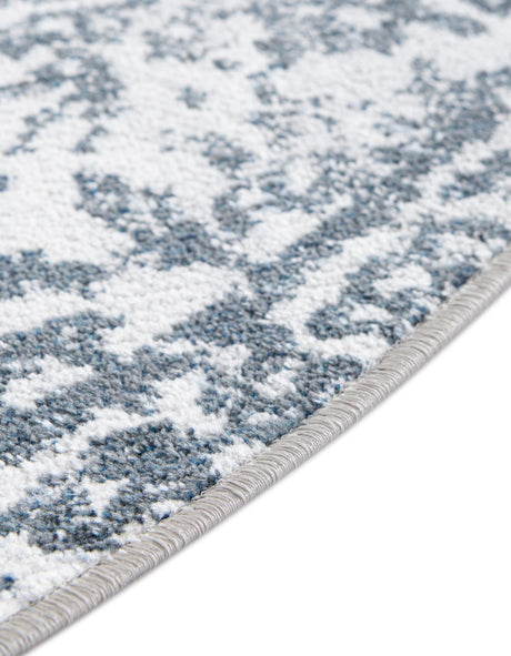 Washable Navy Blue 3' 3 x 3' 3 Kamala Washable Round Area Rug Easy to Clean Stain Resistant & Durable 100% Polyester Spill-Friendly Carpet for Sale at Rug Engine