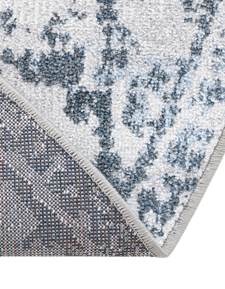 Washable Navy Blue 3' 3 x 3' 3 Kamala Washable Round Area Rug Easy to Clean Stain Resistant & Durable 100% Polyester Spill-Friendly Carpet for Sale at Rug Engine