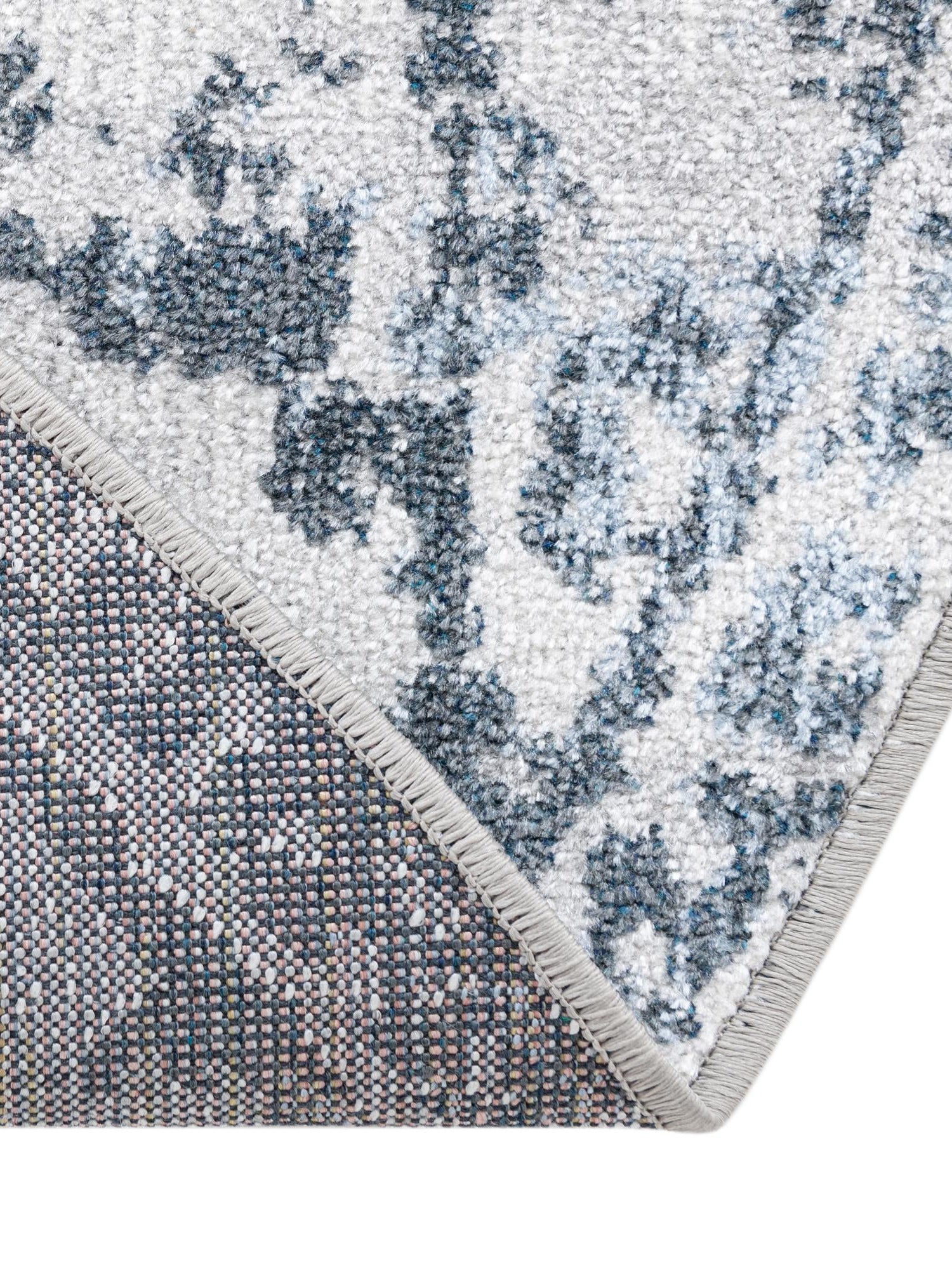 Washable Navy Blue 5' 3 x 5' 3 Kamala Washable Round Area Rug Easy to Clean Stain Resistant & Durable 100% Polyester Spill-Friendly Carpet for Sale at Rug Engine