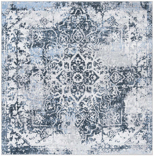Navy Blue 5' 3 x 5' 3 Kamala Washable Square Rug