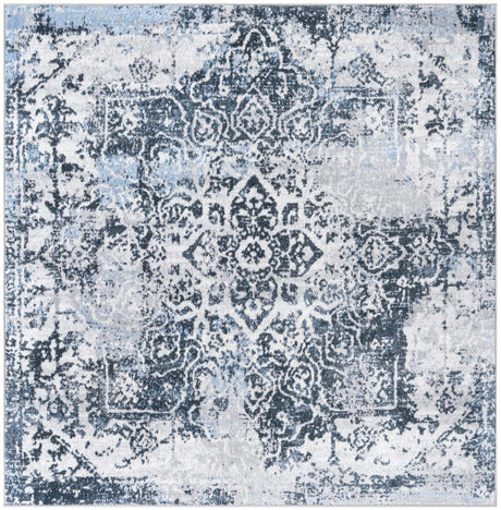 Navy Blue 5' 3 x 5' 3 Kamala Washable Square Rug