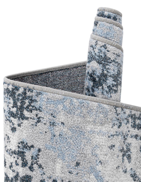 Washable Navy Blue 4' 1 x 6' 1 Kamala Washable Rectangle Area Rug Easy to Clean Stain Resistant & Durable 100% Polyester Spill-Friendly Carpet for Sale at Rug Engine
