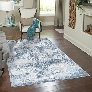 Navy Blue 8' x 10' Kamala Washable Rectangle Rug