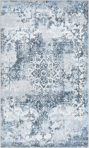 Navy Blue 5' 3 x 8' Kamala Washable Rectangle Rug