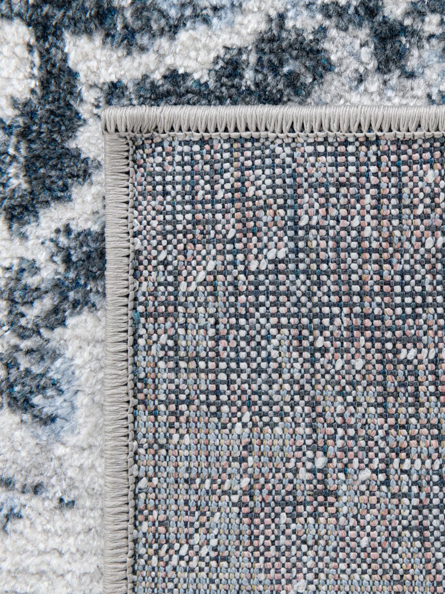 Washable Navy Blue 2' x 4' 1 Kamala Washable Runner Area Rug Easy to Clean Stain Resistant & Durable 100% Polyester Spill-Friendly Carpet for Sale at Rug Engine