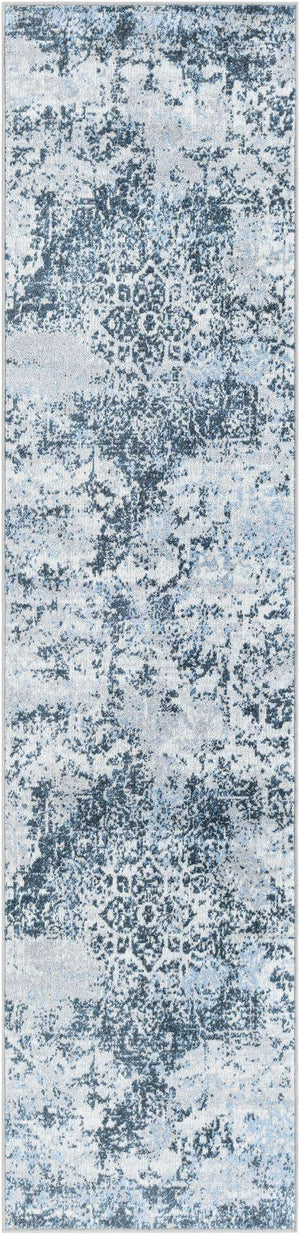 Navy Blue 2' x 8' Kamala Washable Runner Rug