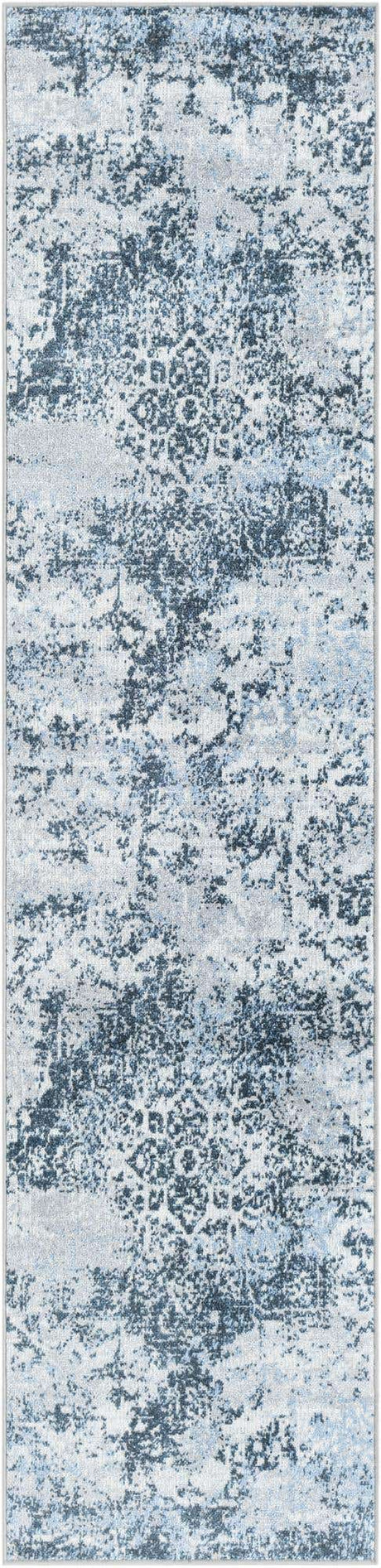 Navy Blue 2' x 8' Kamala Washable Runner Rug