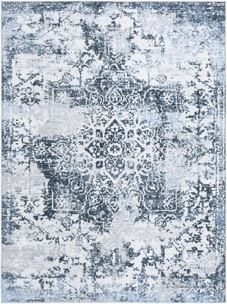 Navy Blue 8' x 10' Kamala Washable Rectangle Rug