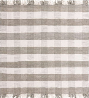 Washable Gray 7' 10 x 7' 10 Eco Plaid Indoor Outdoor Washable Square Area Rug Easy to Clean Stain Resistant & Durable Weather Resistant for Patio, Deck, Terrace, Balcony, Porch 100% Recycled Plastic Bottles Carpet Mat for Sale at Rug Engine