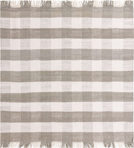 Washable Gray 7' 10 x 7' 10 Eco Plaid Indoor Outdoor Washable Square Area Rug Easy to Clean Stain Resistant & Durable Weather Resistant for Patio, Deck, Terrace, Balcony, Porch 100% Recycled Plastic Bottles Carpet Mat for Sale at Rug Engine