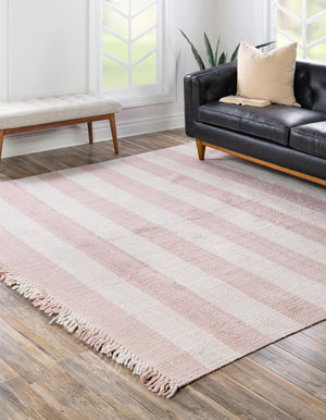 Washable Pink 7' 10 x 7' 10 Eco Plaid Indoor Outdoor Washable Square Area Rug Easy to Clean Stain Resistant & Durable Weather Resistant for Patio, Deck, Terrace, Balcony, Porch 100% Recycled Plastic Bottles Carpet Mat for Sale at Rug Engine