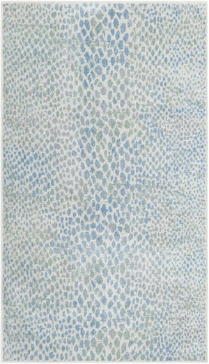 Ivory Blue 3' 3 x 5' 3 Kamala Washable Rectangle Rug