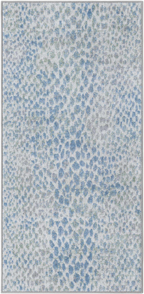 Ivory Blue 2' x 4' 1 Kamala Washable Runner Rug