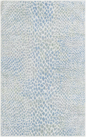 Ivory Blue 4' 1 x 6' 1 Kamala Washable Rectangle Rug