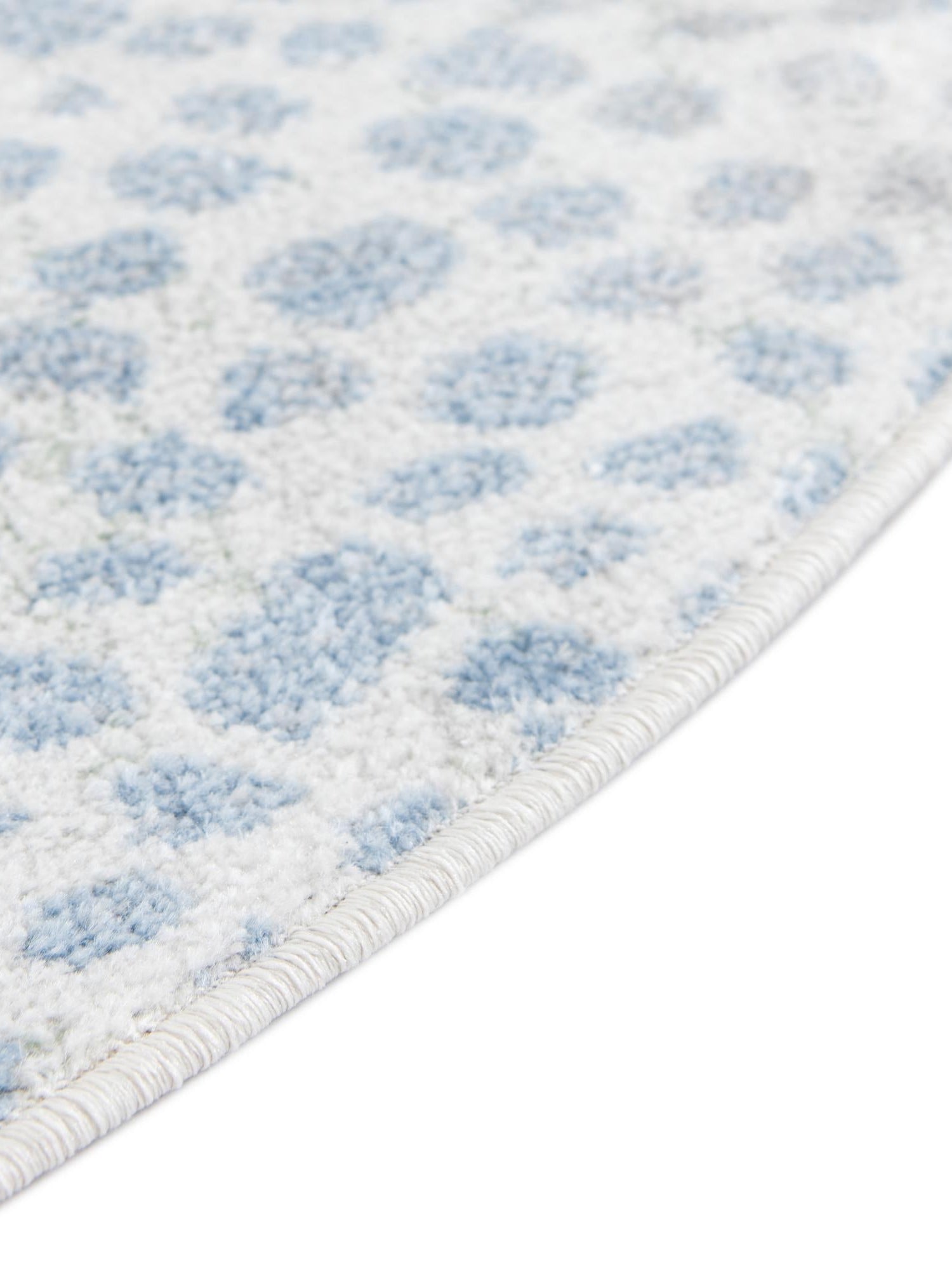 Washable Ivory Blue 5' 3 x 5' 3 Kamala Washable Round Area Rug Easy to Clean Stain Resistant & Durable 100% Polyester Spill-Friendly Carpet for Sale at Rug Engine