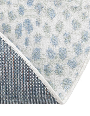 Ivory Blue 5' 3 x 5' 3 Kamala Washable Round Rug