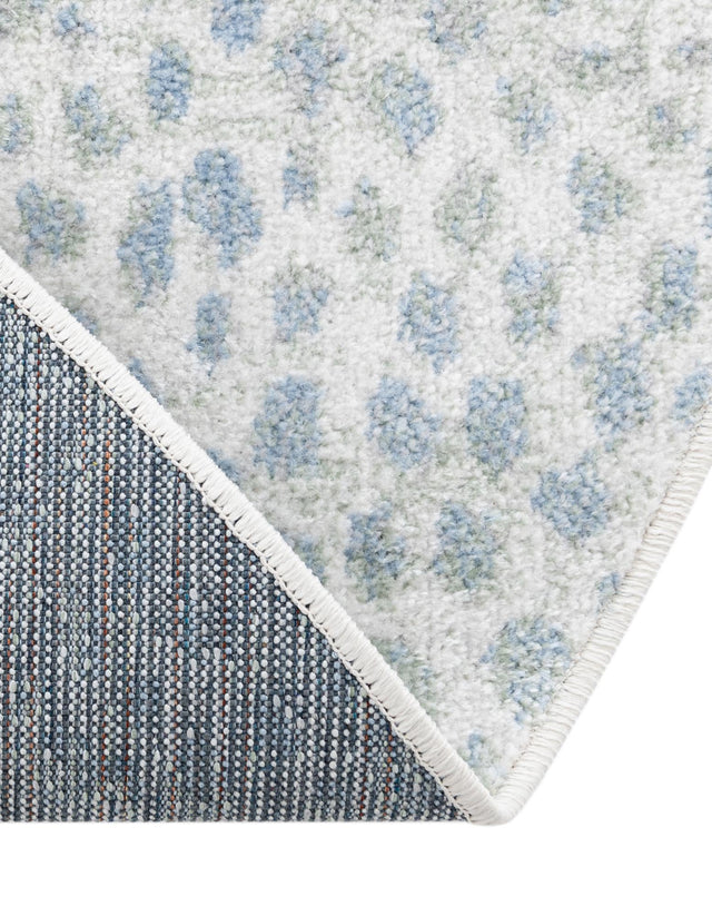 Ivory Blue 5' 3 x 5' 3 Kamala Washable Round Rug