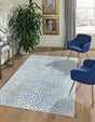Washable Ivory Blue 5' 3 x 8' Kamala Washable Rectangle Area Rug Easy to Clean Stain Resistant & Durable 100% Polyester Spill-Friendly Carpet for Sale at Rug Engine