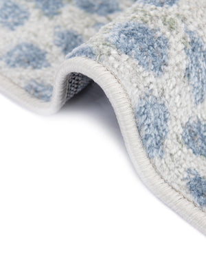 Washable Ivory Blue 5' 3 x 8' Kamala Washable Rectangle Area Rug Easy to Clean Stain Resistant & Durable 100% Polyester Spill-Friendly Carpet for Sale at Rug Engine