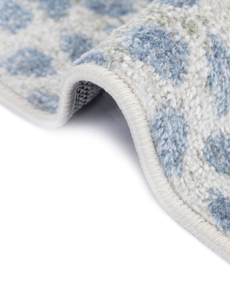 Washable Ivory Blue 5' 3 x 8' Kamala Washable Rectangle Area Rug Easy to Clean Stain Resistant & Durable 100% Polyester Spill-Friendly Carpet for Sale at Rug Engine