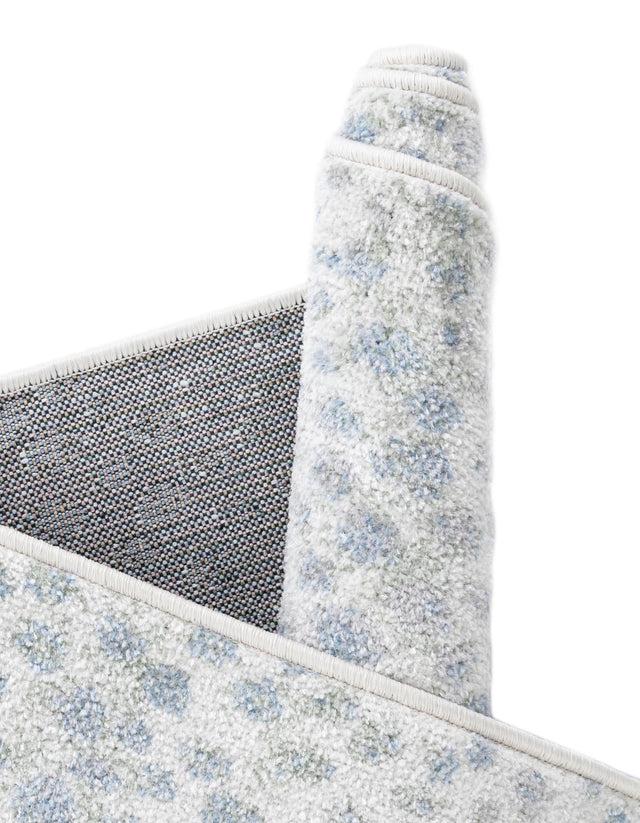 Washable Ivory Blue 5' 3 x 8' Kamala Washable Rectangle Area Rug Easy to Clean Stain Resistant & Durable 100% Polyester Spill-Friendly Carpet for Sale at Rug Engine