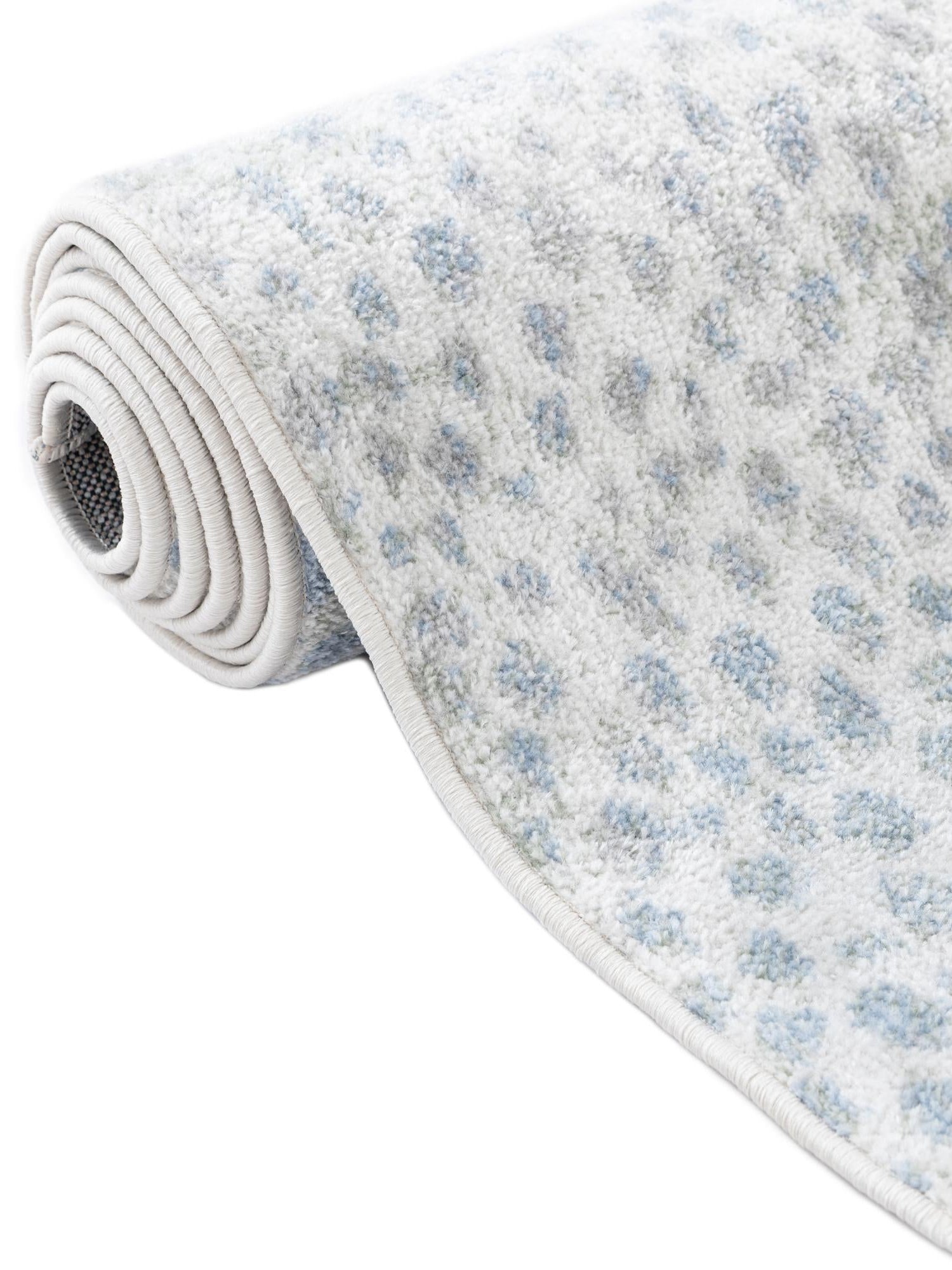 Washable Ivory Blue 5' 3 x 8' Kamala Washable Rectangle Area Rug Easy to Clean Stain Resistant & Durable 100% Polyester Spill-Friendly Carpet for Sale at Rug Engine