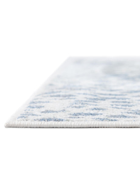 Washable Ivory Blue 2' x 4' 1 Kamala Washable Runner Area Rug Easy to Clean Stain Resistant & Durable 100% Polyester Spill-Friendly Carpet for Sale at Rug Engine