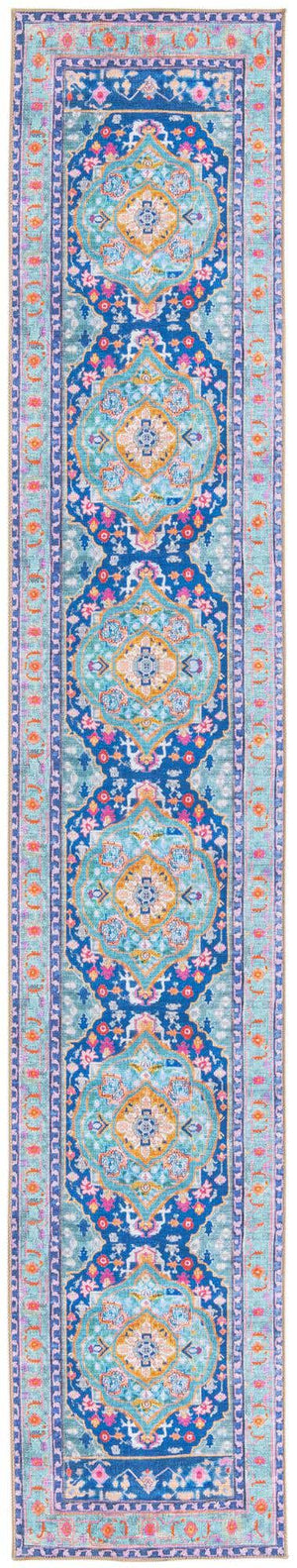 Blue 2' 6 x 14' 1 Timeless Washable Runner Rug
