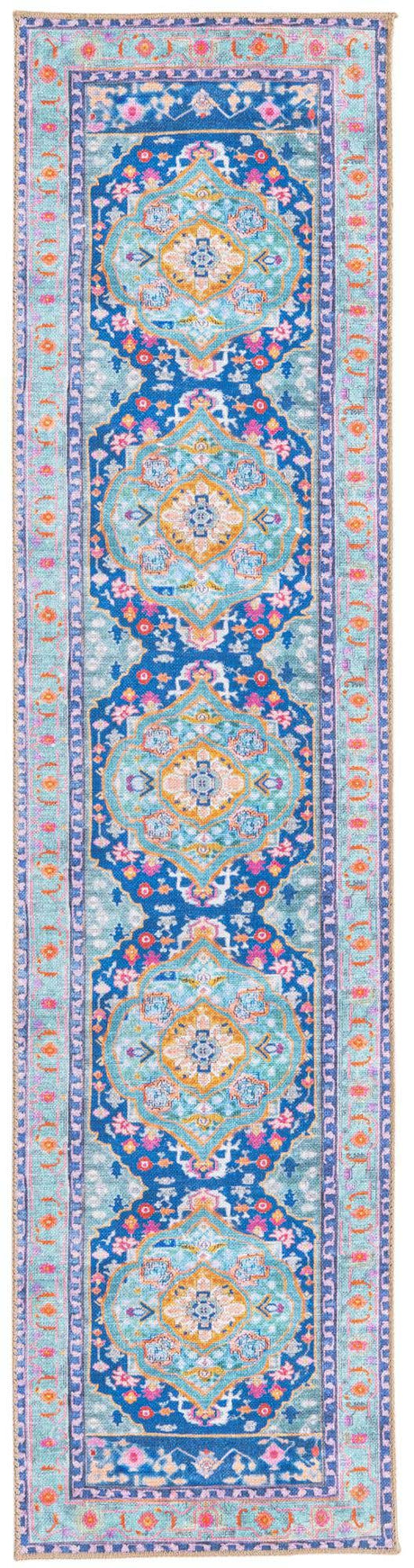 Blue 2' x 8' Timeless Washable Runner Rug