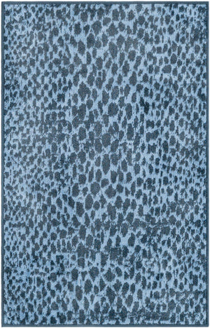 Navy Blue 2' x 3' 1 Kamala Washable Rectangle Rug