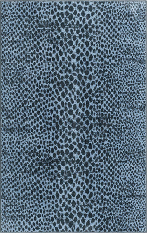 Navy Blue 4' 1 x 6' 1 Kamala Washable Rectangle Rug
