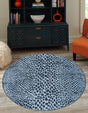 Navy Blue 5' 3 x 5' 3 Kamala Washable Round Rug