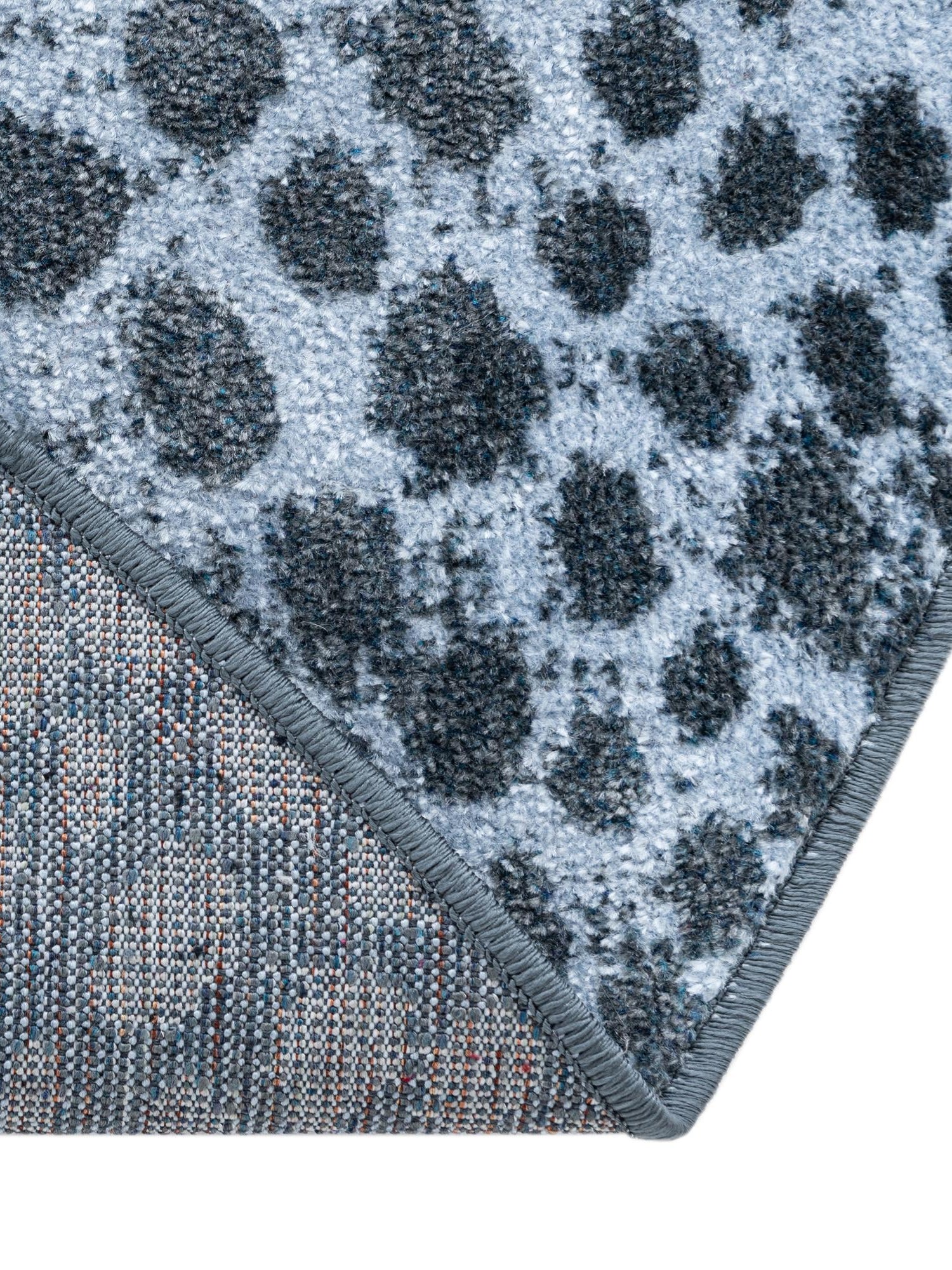 Washable Navy Blue 7' 10 x 7' 10 Kamala Washable Round Area Rug Easy to Clean Stain Resistant & Durable 100% Polyester Spill-Friendly Carpet for Sale at Rug Engine