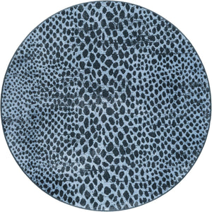 Navy Blue 5' 3 x 5' 3 Kamala Washable Round Rug