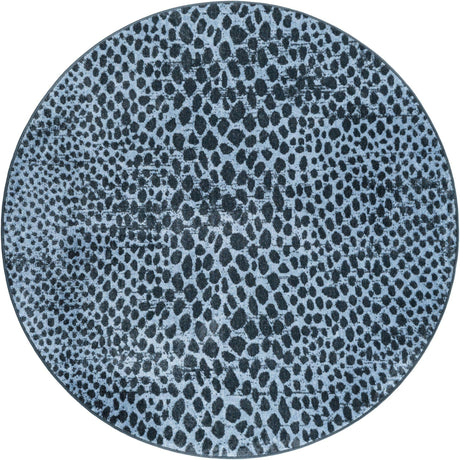 Navy Blue 5' 3 x 5' 3 Kamala Washable Round Rug