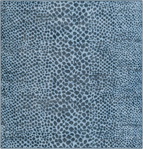 Navy Blue 5' 3 x 5' 3 Kamala Washable Square Rug