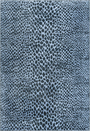 Navy Blue 6' 1 x 9' Kamala Washable Rectangle Rug