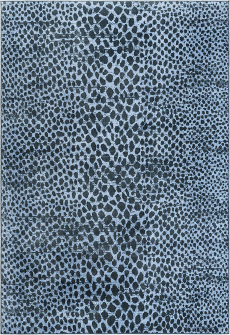 Navy Blue 6' 1 x 9' Kamala Washable Rectangle Rug