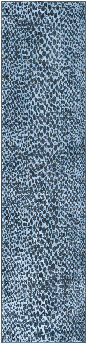 Navy Blue 2' x 8' Kamala Washable Runner Rug