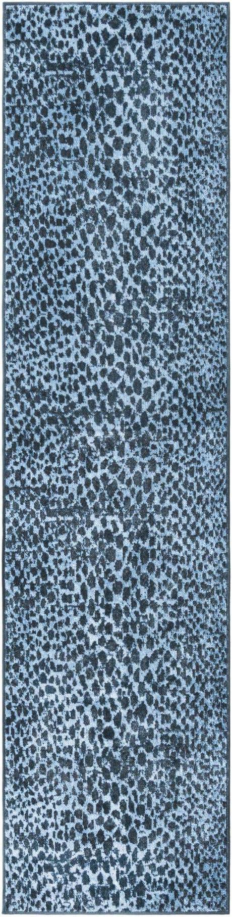 Navy Blue 2' x 8' Kamala Washable Runner Rug