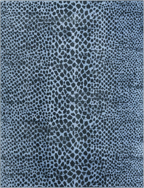 Navy Blue 8' x 10' Kamala Washable Rectangle Rug