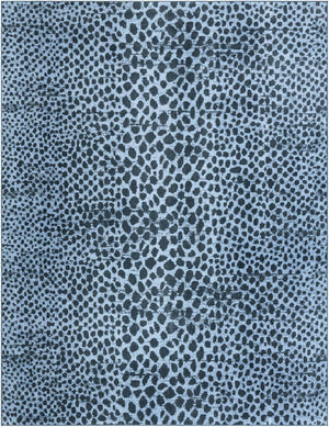 Navy Blue 9' x 12' Kamala Washable Rectangle Rug