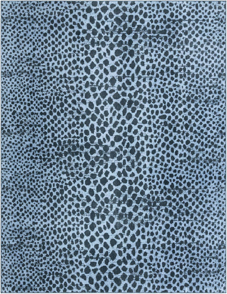 Navy Blue 9' x 12' Kamala Washable Rectangle Rug